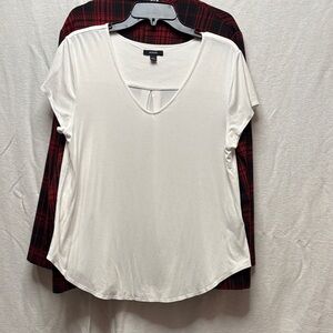 Alfani Cream Short Sleeve V-Neck Tee